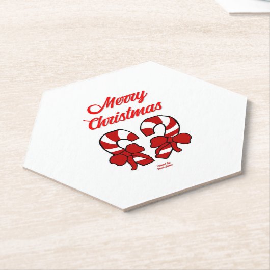 Weihnachtskandinchen Hexagon Paper Untersetzer (angewinkelt)