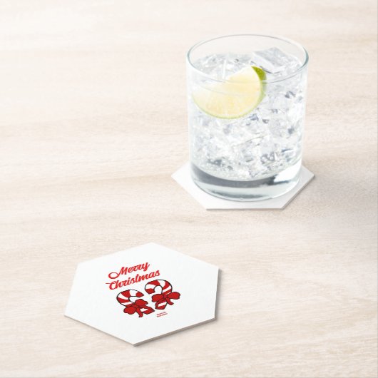 Weihnachtskandinchen Hexagon Paper Untersetzer (Vor Ort)