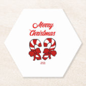 Weihnachtskandinchen Hexagon Paper Untersetzer (Vorderseite)