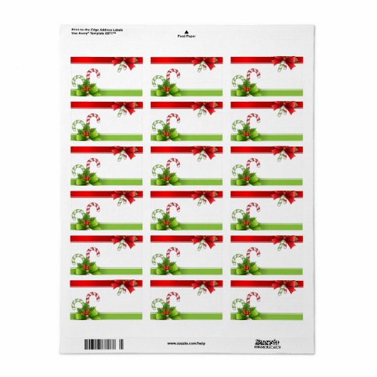 Weihnachtskandinchen Mailadresse Labels Adressaufkleber (Vorne)