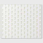 Weihnachtskandinchen mit weißem Goldmuster niedlic Geschenkpapier (Flach)