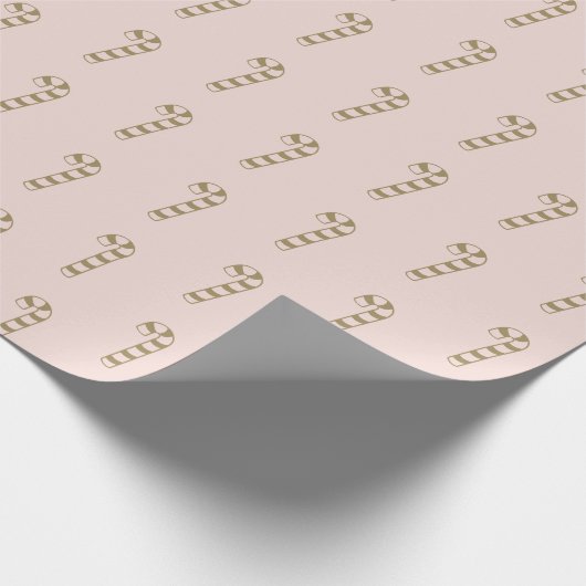 Weihnachtskandinchen Rosa Goldmuster niedlich Geschenkpapier (Ecke)