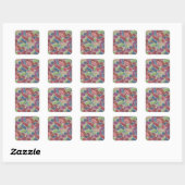 Weihnachtskandinchen-SQUARE-STICKERS Quadratischer Aufkleber (Blatt)