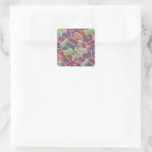 Weihnachtskandinchen-SQUARE-STICKERS Quadratischer Aufkleber (Tasche)