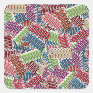 Weihnachtskandinchen-SQUARE-STICKERS Quadratischer Aufkleber