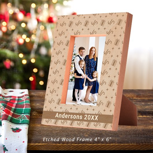 Weihnachtskandinchen und Vorführungen Muster Name Geätzte Rahmen