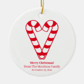 Weihnachtskandinken, roter individuelle Name Keramik Ornament (Vorne)