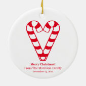 Weihnachtskandinken, roter individuelle Name Keramik Ornament (Hinten)