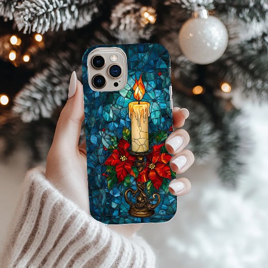 Weihnachtskandle gesteinigt Glas Design Case-Mate iPhone Hülle