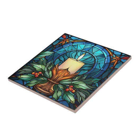 Weihnachtskandle Hartglas Fliese (Seite)