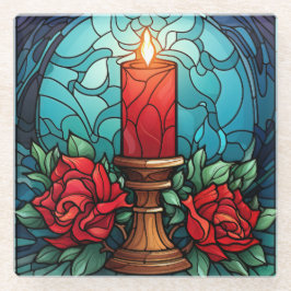 Weihnachtskandle Hartglas Glasuntersetzer