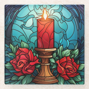 Weihnachtskandle Hartglas Glasuntersetzer