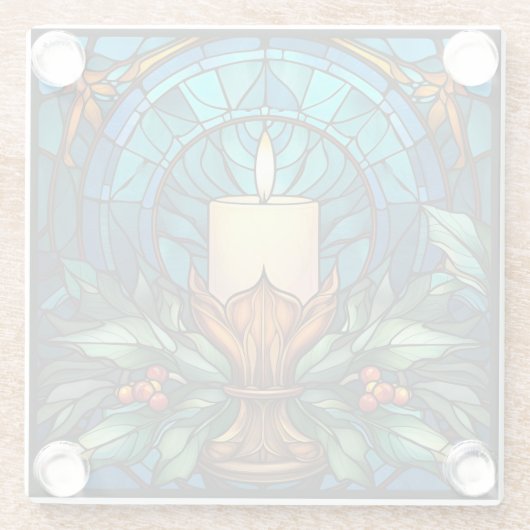 Weihnachtskandle Hartglas Glasuntersetzer (Rückseite)