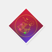 Weihnachtskandle Holly Line Zeichnend Red & Blue Serviette (Ecke)