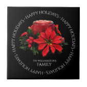 Weihnachtskandle, Holly und Poinsettia Fliese (Vorderseite)