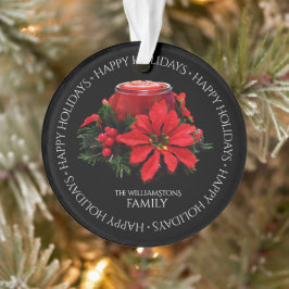 Weihnachtskandle, Holly und Poinsettia Ornament