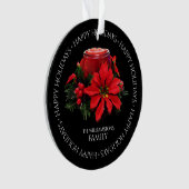 Weihnachtskandle, Holly und Poinsettia Ornament (Vorderseite)