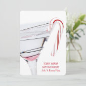 Weihnachtskandy Cane auf Martini Feiertagskarte (Stehend Vorderseite)