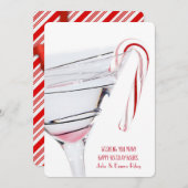 Weihnachtskandy Cane auf Martini Feiertagskarte (Vorne/Hinten)