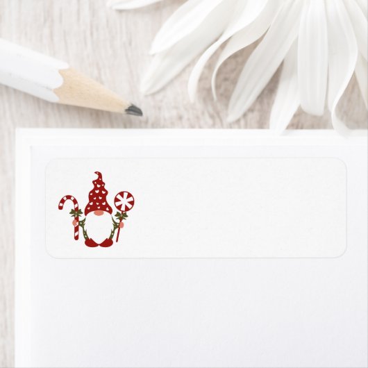 Weihnachtskandy Cane Gnome Address Labels (Insitu)