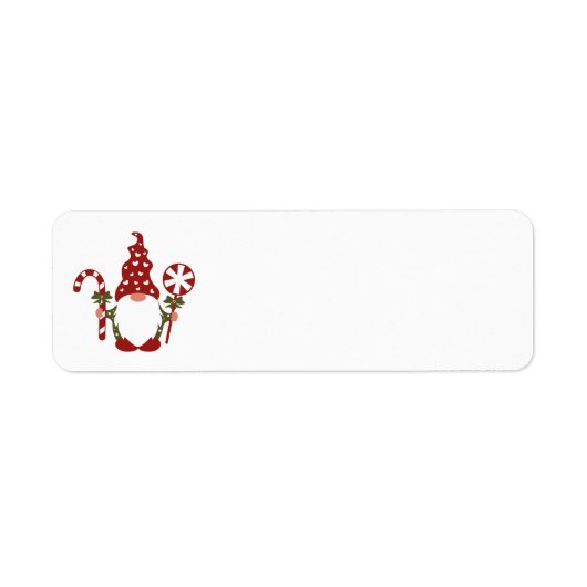 Weihnachtskandy Cane Gnome Address Labels (Vorne)