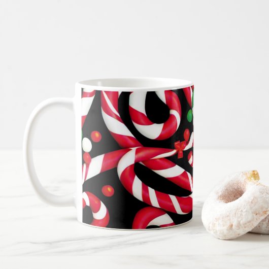 Weihnachtskandy Cane Holiday Tasse (Mit Donut)
