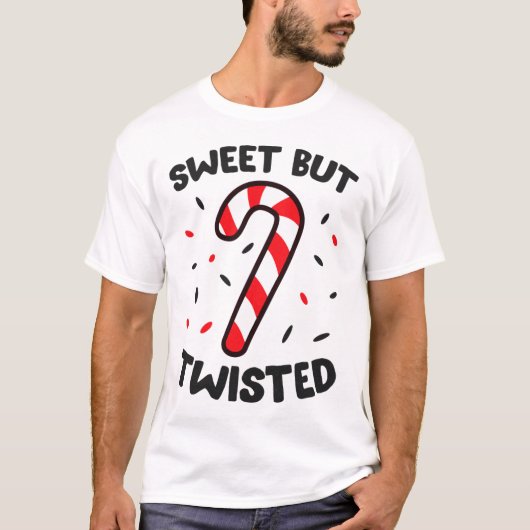 Weihnachtskandy Cane Sweet aber getickt T-Shirt (Vorderseite)