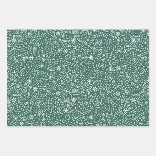 Weihnachtskandy Geschenkpapier Set (Vorderseite 3)