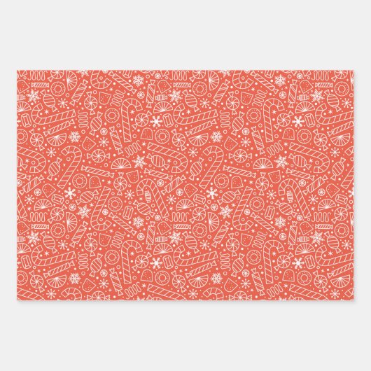 Weihnachtskandy Geschenkpapier Set (Vorderseite)