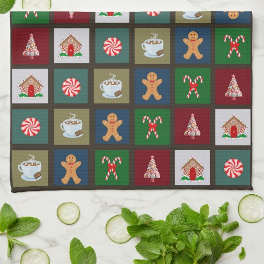 Weihnachtskandy Geschirrtuch (Gefaltet)