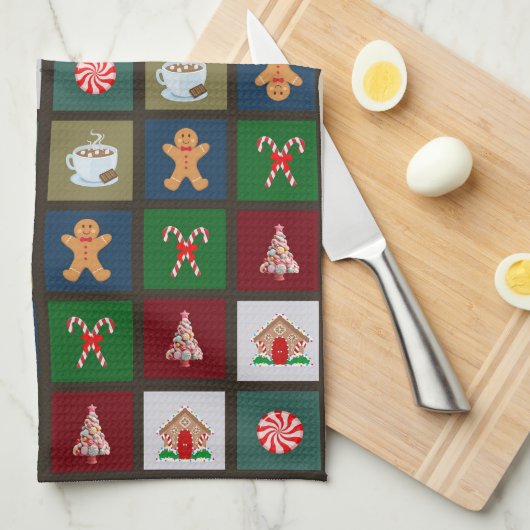 Weihnachtskandy Geschirrtuch (Viertel Falte)