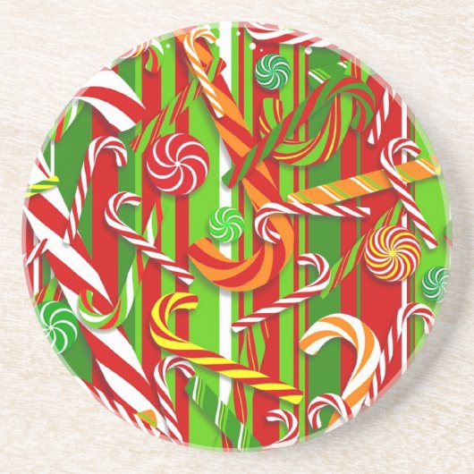 Weihnachtskandy Getränkeuntersetzer (Vorne)
