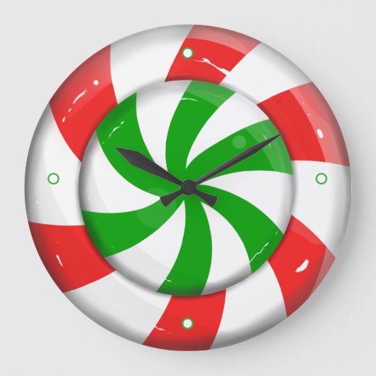 Weihnachtskandy Große Wanduhr (Vorderseite)