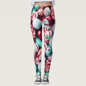 Weihnachtskandy Leggings (Vorderseite)