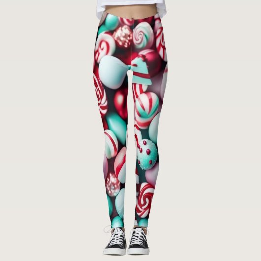 Weihnachtskandy Leggings (Vorderseite)