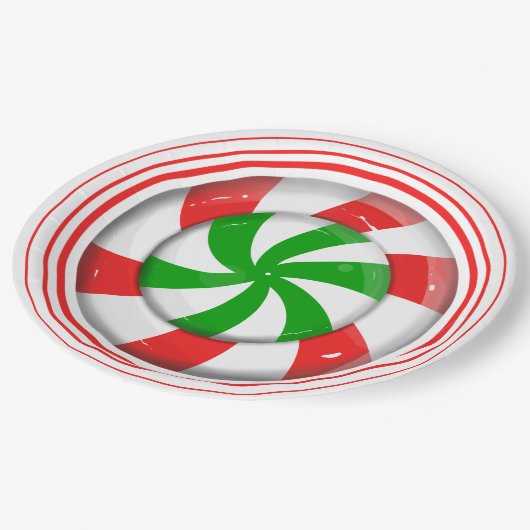 Weihnachtskandy Pappteller (Schrägansicht)