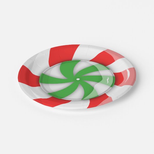 Weihnachtskandy Pappteller (Schrägansicht)