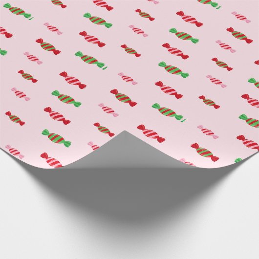 Weihnachtskandy Pattern Geschenkpapier (Ecke)