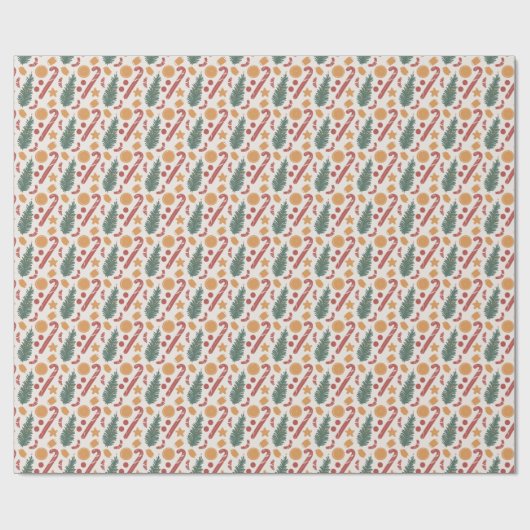 Weihnachtskandy Pattern Geschenkpapier (Flach)