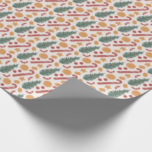 Weihnachtskandy Pattern Geschenkpapier (Ecke)