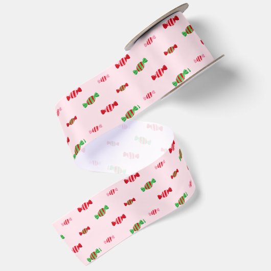 Weihnachtskandy Pattern Satinband (Rückseite)