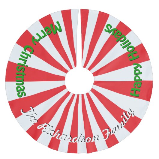 Weihnachtskandy PERSONALIZE FAMILIENNAME Tremor Polyester Weihnachtsbaumdecke (Vorderseite)