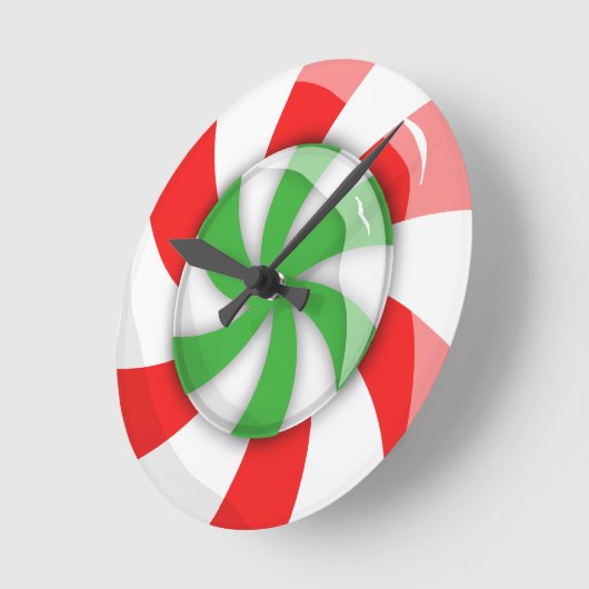 Weihnachtskandy Runde Wanduhr (Winkel)