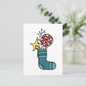 Weihnachtskandy-Strumpf Postkarte (Stehend Vorderseite)