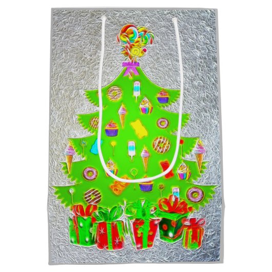 Weihnachtskandy Tree Mittlere Geschenktüte (Rückseite)