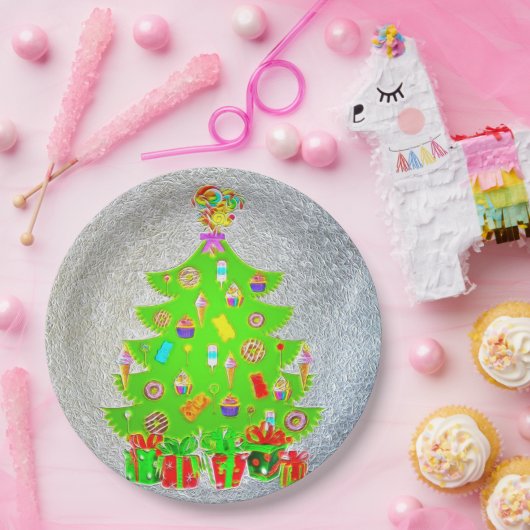 Weihnachtskandy Tree Pappteller (Party)