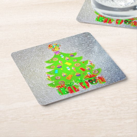 Weihnachtskandy Tree Rechteckiger Pappuntersetzer (angewinkelt)