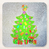 Weihnachtskandy Tree Rechteckiger Pappuntersetzer (Vorderseite)
