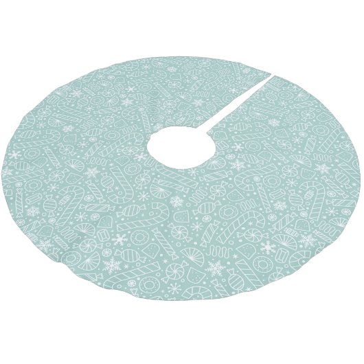 Weihnachtskandy Tree Skirt Polyester Weihnachtsbaumdecke (Schrägansicht)