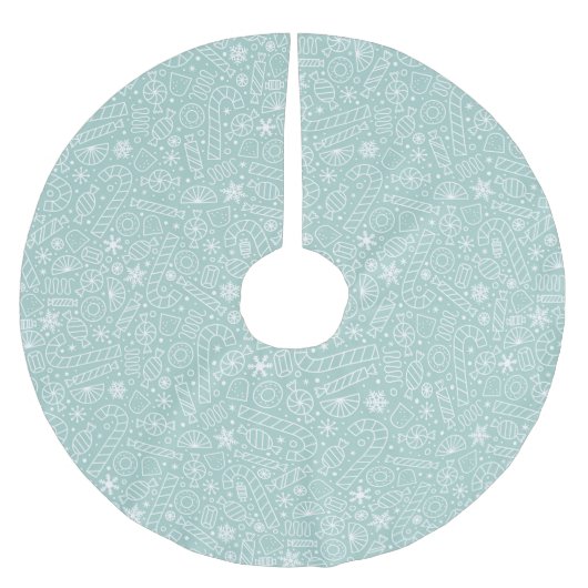 Weihnachtskandy Tree Skirt Polyester Weihnachtsbaumdecke (Vorderseite)